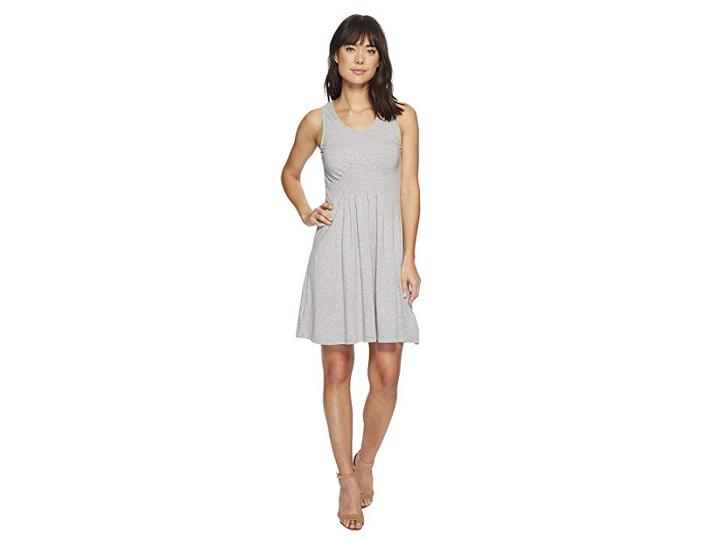 Mod-o-doc Cotton Modal Spandex Jersey Smocked Front Tank Dress (smoke Heather) Women's Dress