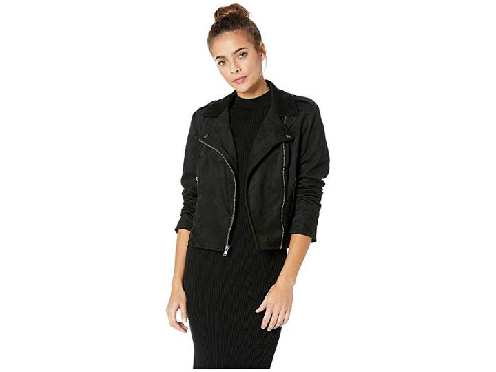 Bb Dakota Not You Baby Faux Suede Moto Jacket (black) Women's Coat