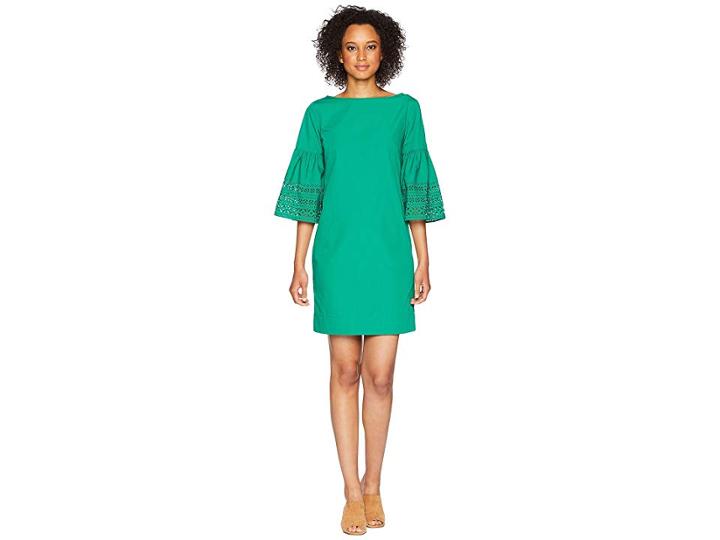 Lauren Ralph Lauren Poplin Shift Dress (tropical Green) Women's Dress