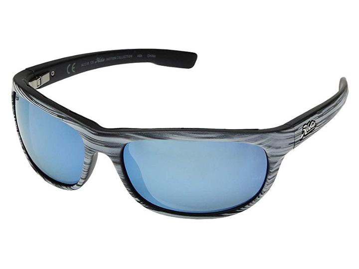 Hobie Cruz (polarized Satin White Woodgrain/grey/blue Mirror Lens) Polarized Fashion Sunglasses