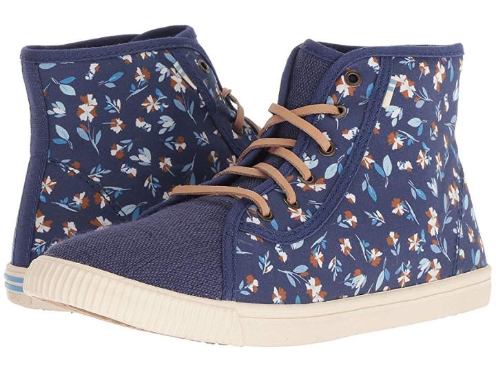 Toms Camarillo (deep Cobalt Vintage Flower) Women's Lace Up Casual Shoes