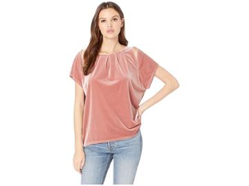 Nevereven Stretch Velvet Cutout Top (crush) Women's Clothing