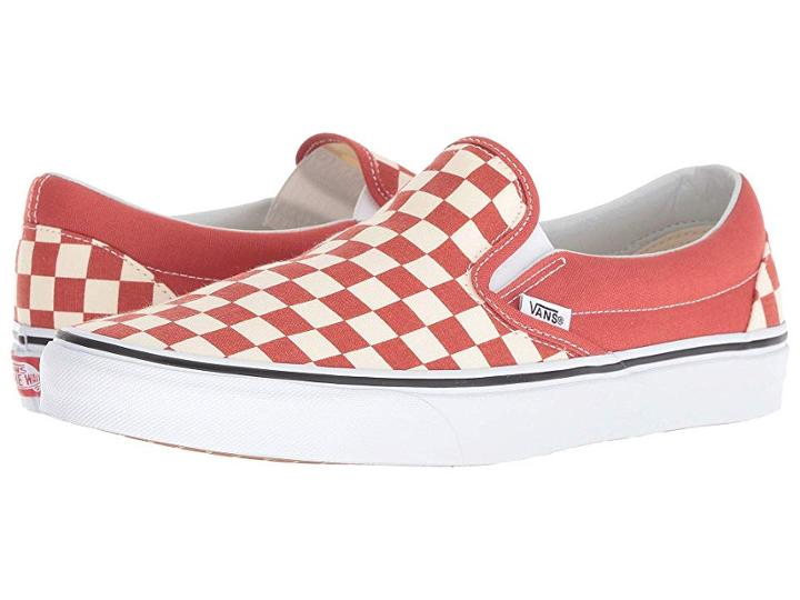Vans Classic Slip-ontm ((checkerboard) Hot Sauce/true White) Skate Shoes