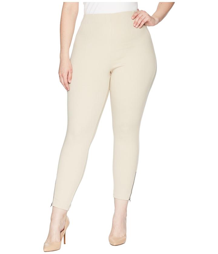 Hue Plus Size Ankle Zip Simply Stretch Skimmer (sandbar) Women's Casual Pants