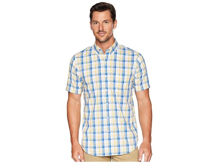 Dockers Short Sleeve Comfort Stretch Woven Shirt (mimosa) Men's Clothing