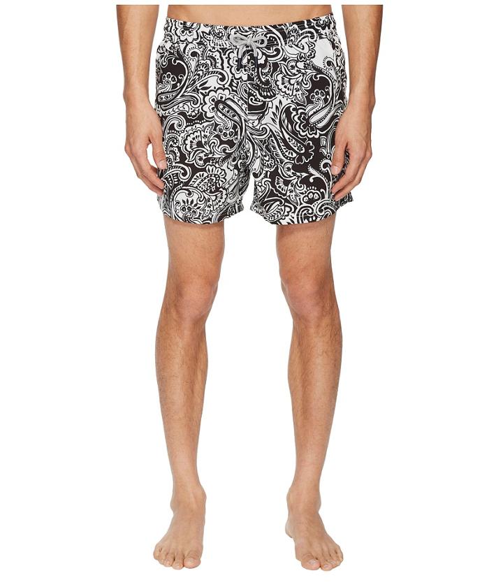 Etro Paisley Silhouette Swimsuit (white/navy) Men's Swimwear