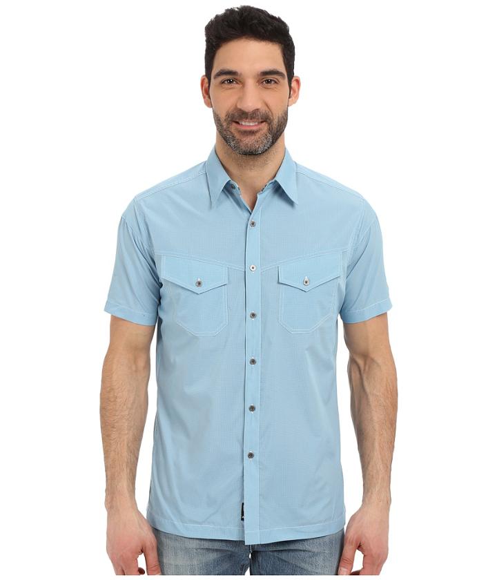 Kuhl Stealth (air Blue) Men's Short Sleeve Button Up