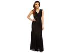 Tahari By Asl Stretch Lace Wrapped Bodice Gown (black) Women's Dress