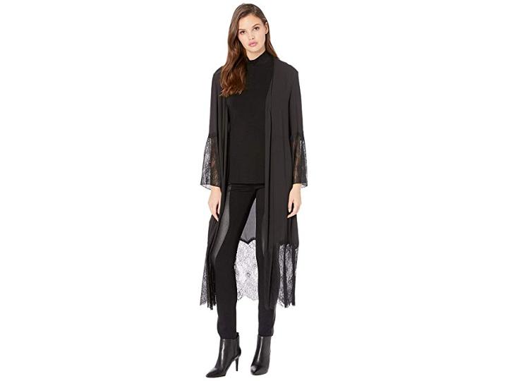 Bcbgmaxazria Lace Robe Jacket (black) Women's Coat
