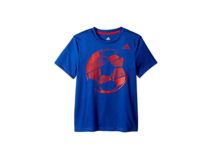 Adidas Kids Hacked Sport Ball Tee (big Kids) (dark Royal) Boy's T Shirt