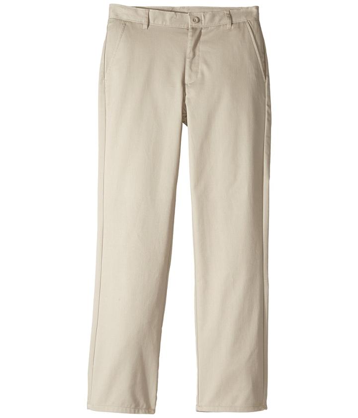 Nautica Kids Regular Flat Front Twill Double Knee Pants (big Kids) (khaki) Boy's Casual Pants