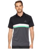 Adidas Club Colorblock Polo (black/dark Grey Heather Solid Grey) Men's Short Sleeve Pullover