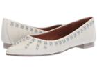 Frye Sienna Deco Stud Ballet (white Polished Soft Full Grain) Women's Flat Shoes