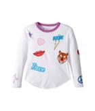 Chaser Kids Vintage Jersey Flash Boom Kiss Tee (little Kids/big Kids) (white/dream) Girl's T Shirt