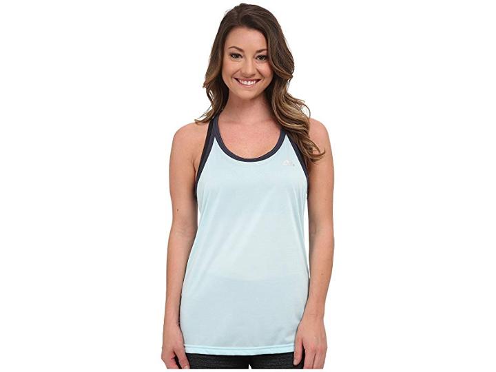 Adidas Hi 5 Tank (frozen Blue Heather/frozen Blue/matte Silver) Women's Sleeveless