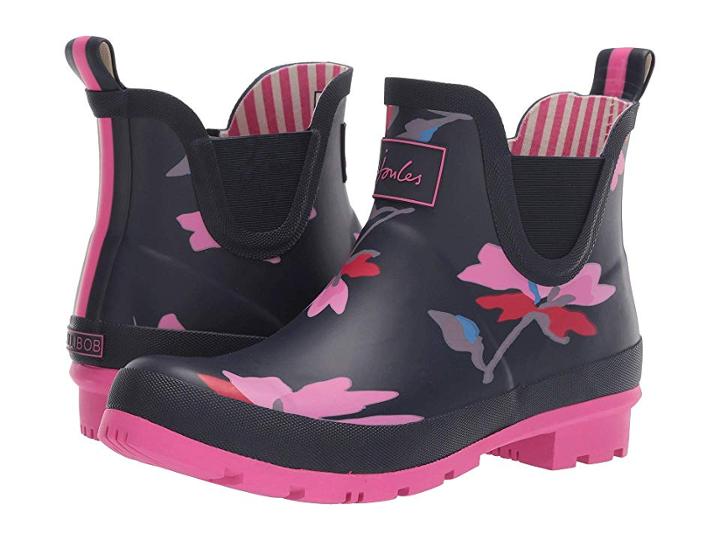 Joules Wellibob (navy Multi Floral) Women's Rain Boots