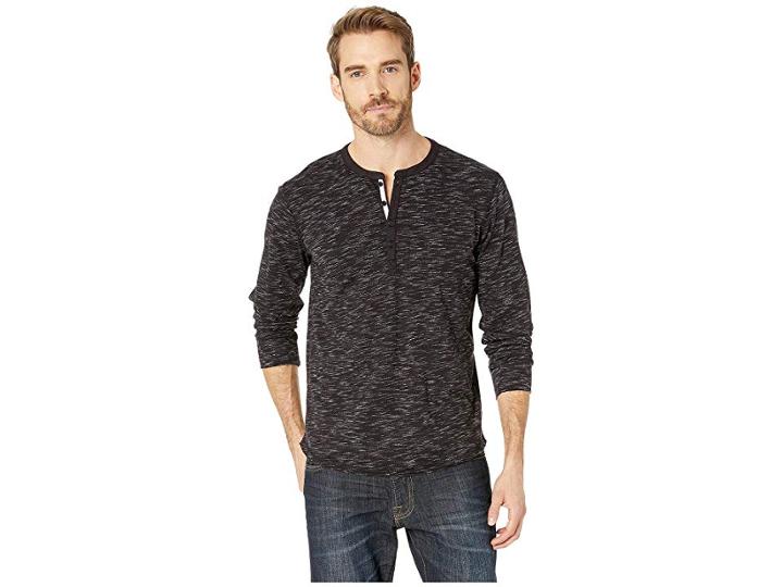 Lucky Brand Humboldt Henley Tee (charcoal) Men's T Shirt