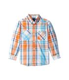 Tommy Hilfiger Kids Sebastian Plaid Long Sleeve Woven Shirt (toddler/little Kids) (white) Boy's Long Sleeve Button Up