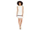 Calvin Klein Lace Hem Sheath Dress Cd8c14lu (white/black) Women's Dress
