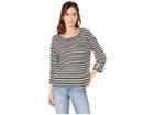 Sanctuary Emmett One-pocket Stripe Linen Tee (dark Pink Fizz/black Stripe) Women's T Shirt