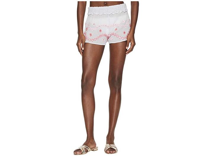 Letarte Embroidered Shorts (light Grey) Women's Swimwear