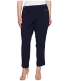 Calvin Klein Plus Plus Size Straight Pants With Buckle Zip (twilight) Women's Casual Pants