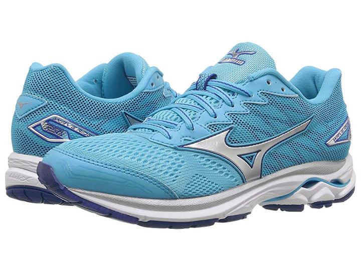 Mizuno Wave Rider 20 (blue Atoll/silver/white) Girls Shoes