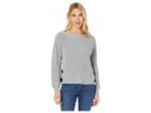 Vince Camuto Long Sleeve Boat Neck Button Side Sweater (light Heather Grey) Women's Sweater