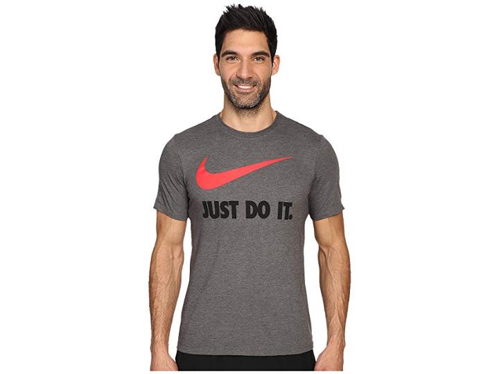 Nike Just Do Ittm Swooshtm Tee (charcoal Heather) Men's Clothing