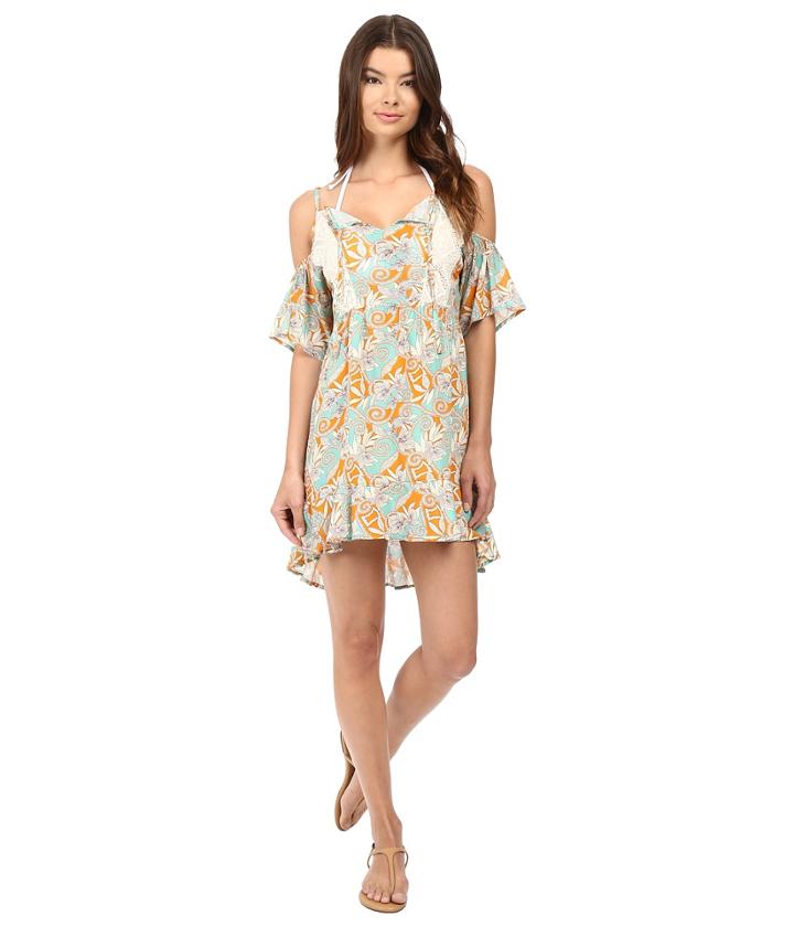 Maaji Sun Garden Royal Cover-up (medium Orange) Women's Swimwear