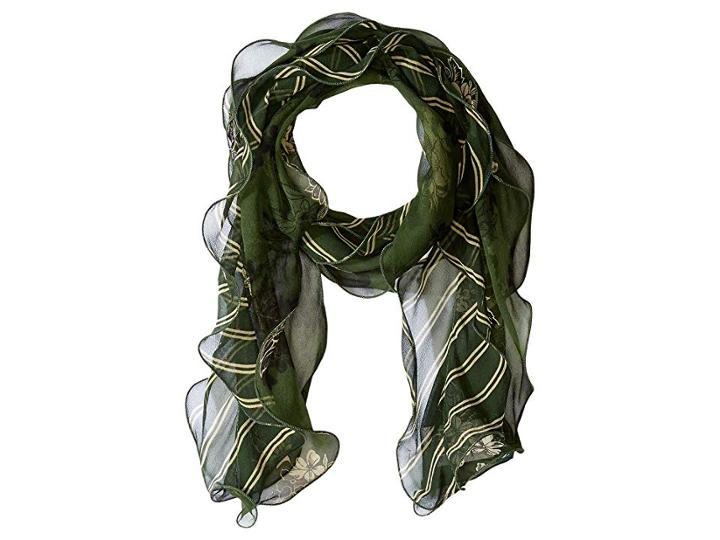Lauren Ralph Lauren Daniella Silk Chiffon Scarf (dark Green) Scarves