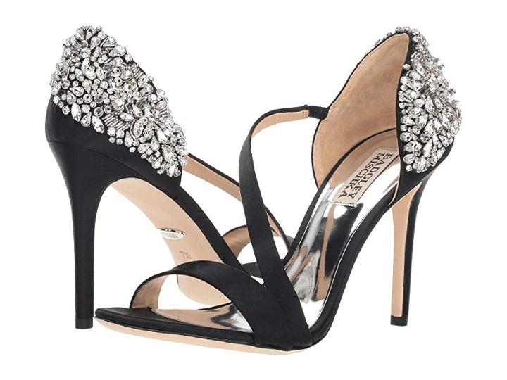 Badgley Mischka Pauline (black Satin) Women's Sandals