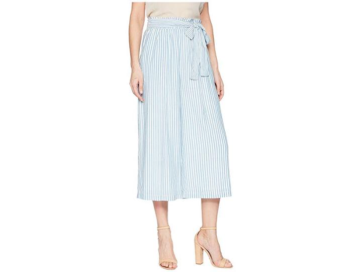 J.o.a. Tie Waist Wide Leg Pants (sky Stripe) Women's Casual Pants