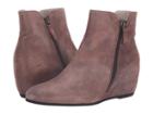French Sole Magic Wedge Bootie (chocolate Metallic Suede) Women's Shoes