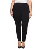 Hue Plus Size Eyelet Hem Cotton Skimmer (black) Women's Casual Pants