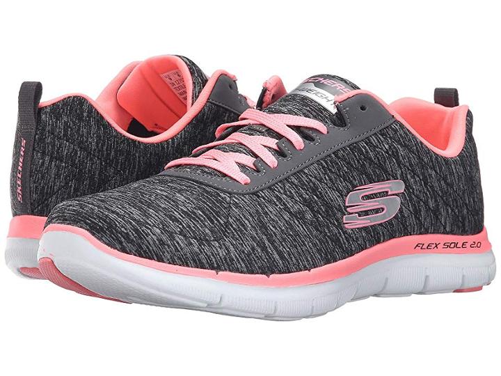 Skechers Flex Appeal 2.0 (black/gray) Women's  Shoes