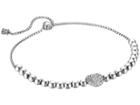 Michael Kors Pave Hearts Tone And Clear Crystal Bead Slider Bracelet (silver) Bracelet