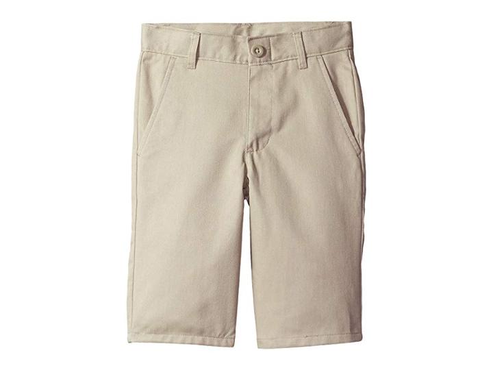 Nautica Kids Slim Flat Front Twill Shorts (big Kids) (khaki) Boy's Shorts