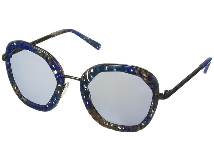 Diane Von Furstenberg Adeline (navy Palm) Fashion Sunglasses