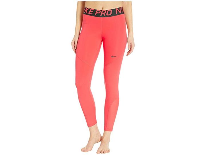 Nike Pro 7/8 Crop Tights (ember Glow/outdoor Green) Women's Casual Pants
