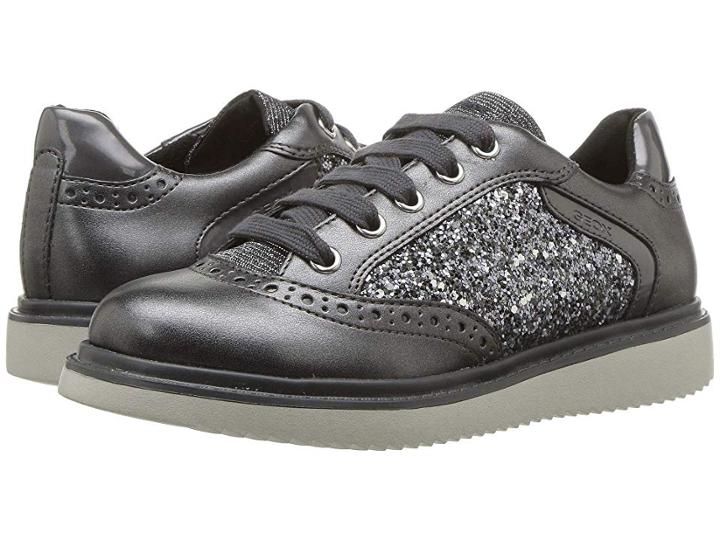Geox Kids Thymar Girl 15 (little Kid/big Kid) (dark Silver) Girl's Shoes