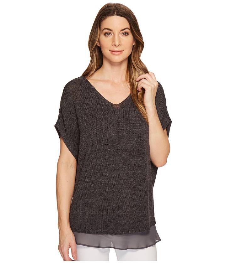 Nic+zoe Lived In Top (ink) Women's Clothing