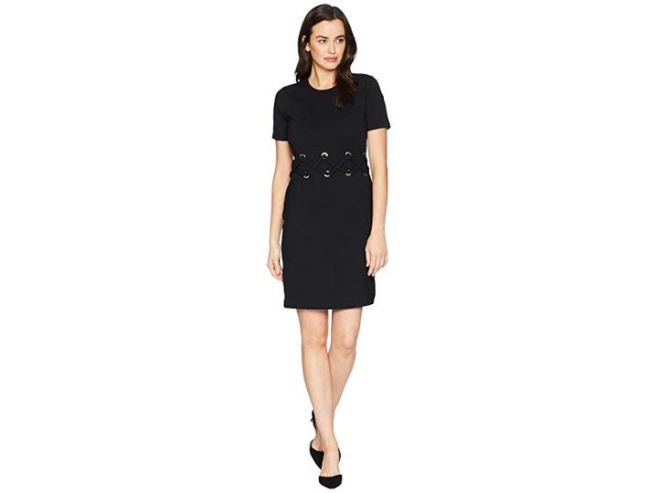 Michael Michael Kors Waist Lace-up Dress (black) Women's Dress