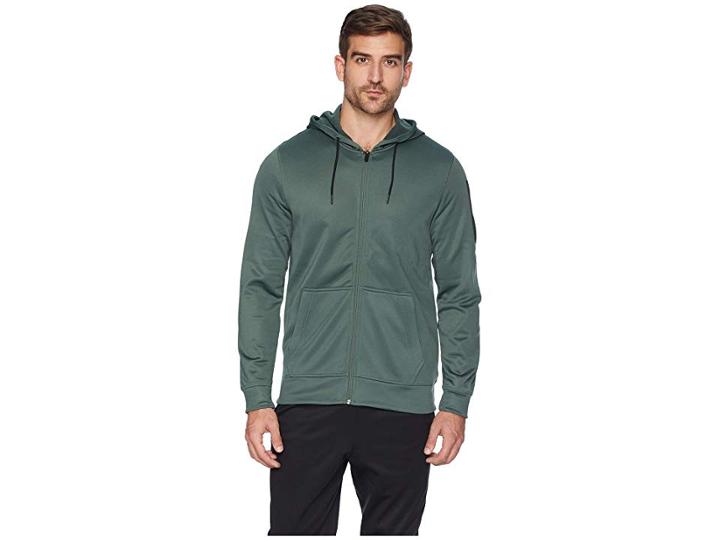 Reebok Workout Ready Poly Fleece Full Zip Hoodie (chalk Green) Men's Sweatshirt