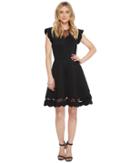 Ted Baker Sharlot Mesh Paneled Scallop Dress (black) Women's Dress