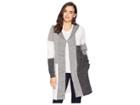 Fdj French Dressing Jeans Color Block Long Sleeve Hoodie Sweater (grey Multi) Women's Sweater