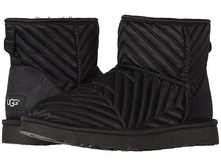 Ugg Classic Mini Quilted Satin (black) Women's Pull-on Boots