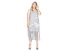 Vince Camuto Specialty Size Plus Size Sleeveless Island Floral Chiffon Overlay Maxi Dress (rich Black) Women's Dress