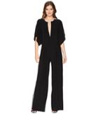 Kamalikulture By Norma Kamali Side Stripe Rectangle Jog Jumpsuit (black/engineered Stripe) Women's Jumpsuit & Rompers One Piece