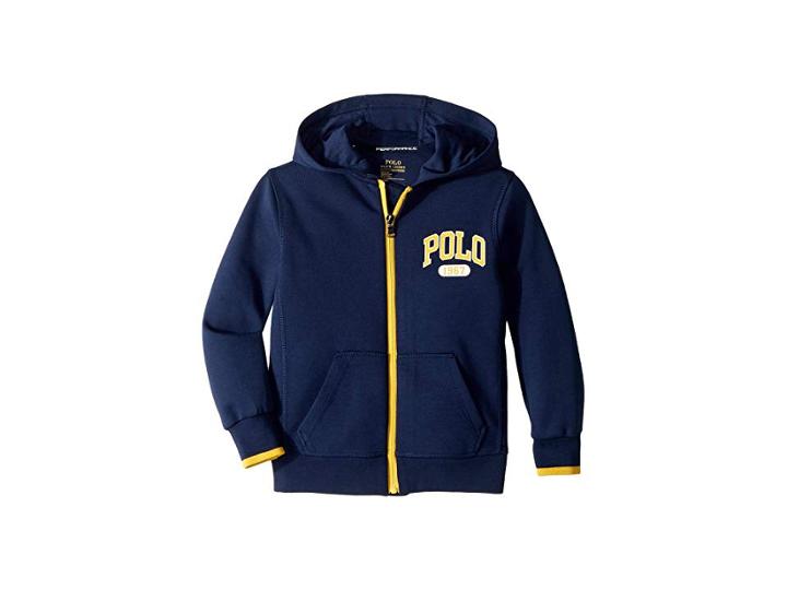 Polo Ralph Lauren Kids Double Knit Graphic Hoodie (little Kids/big Kids) (spring Navy) Boy's Sweatshirt
